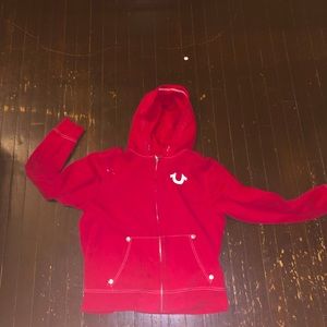 True religion red hoodie medium